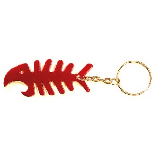 Fish bone shaped aluminum bottle opener with key chain.... from ASI 74585 Nu Promo International / Nu Promo Line