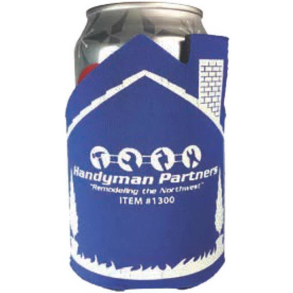 House shaped, collapsible beverage holder made of high-density scuba foam; includes... from ASI 61966 HPG / Best Promotions USA