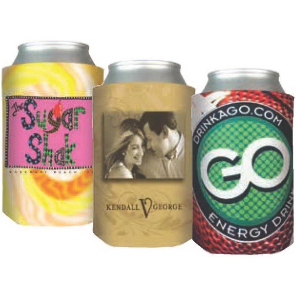 High-density polyester foam beverage holder with four-color process imprint... from ASI 61966 HPG / Best Promotions USA