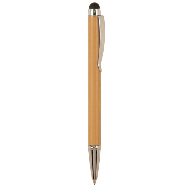 5.125" x 0.375" x 0.375" bamboo wood pen and stylus with... from ASI 92531 Unique Custom Products / UCP