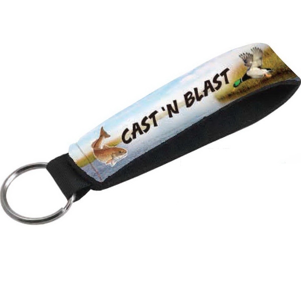 Soft neoprene wristband with key ring keeps keys handy. Full-color imprint... from ASI 61966 HPG / Best Promotions USA