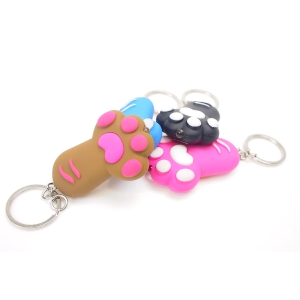 Cat paw light-up keychain with sound... from ASI 31517 Admart Products / Admart Line
