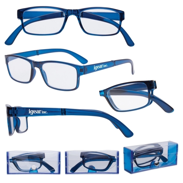 Foldable reading glasses, available in various colors with customization included.... from ASI 62190 Illini