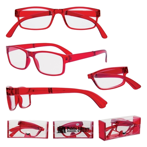 Foldable reading glasses, available in various colors with customization included.... from ASI 62190 Illini