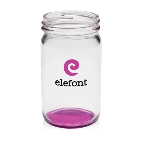 8 oz. mini Mason jars with colored bottoms, made of durable... from ASI 39552 BEL Promo