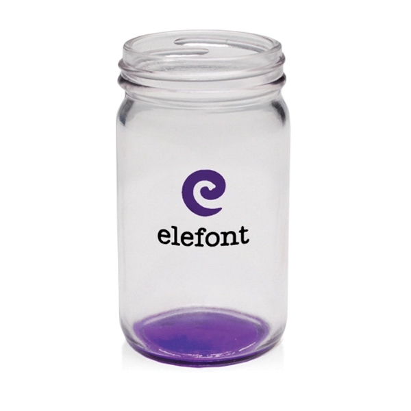 8 oz. mini Mason jars with colored bottoms, made of durable... from ASI 39552 BEL Promo