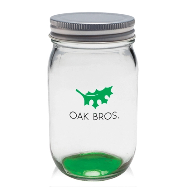 16 oz. canning Mason jar with secure aluminum lid, measuring 5.25"H... from ASI 39552 BEL Promo