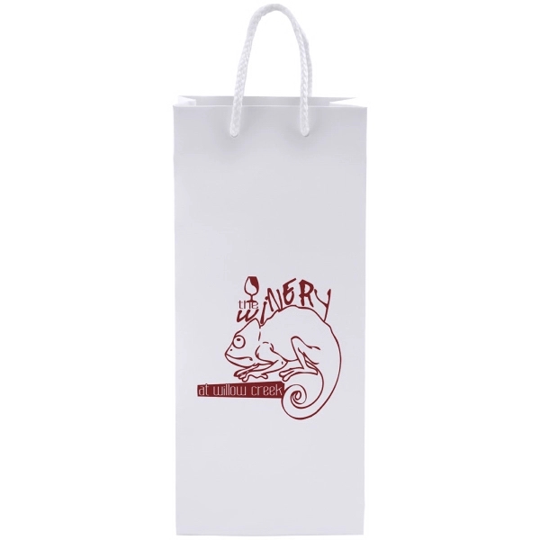 5.5" x 13" x 3.25" single bottle non-laminated white Eurotote; made... from ASI 75731 PWS / Pacific Western Sales/Cater Line