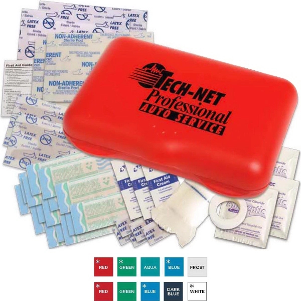 First Aid Kit with latex free bandages, antiseptic towelettes, first aid... from ASI 52840 Evans Manufacturing