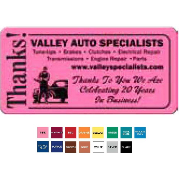 Magnet made of flexible 30 mil vinyl, available in an array... from ASI 52840 Evans Manufacturing / Evans