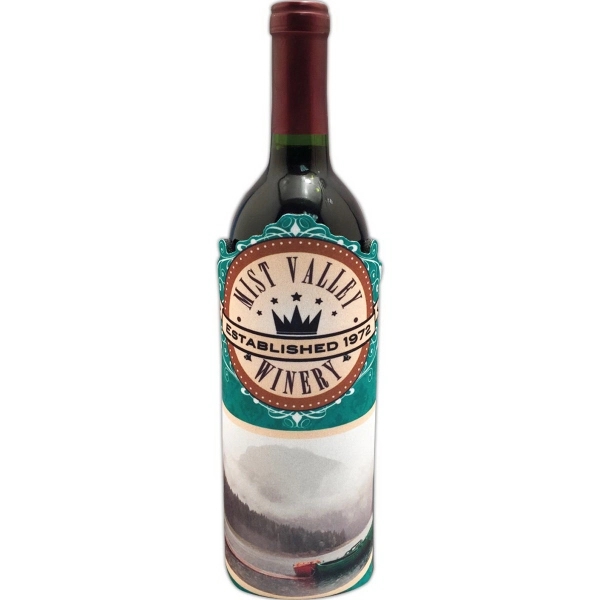 Insulated wine bottle sleeve with full color imprint. Holds 750ml wine... from ASI 56100 Gemini Ind Inc / Cool Color Line