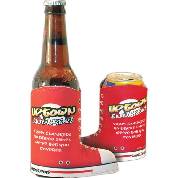 Beverage sleeve shaped like a high top sneaker... from ASI 56100 Gemini Ind Inc / Cool Color Line