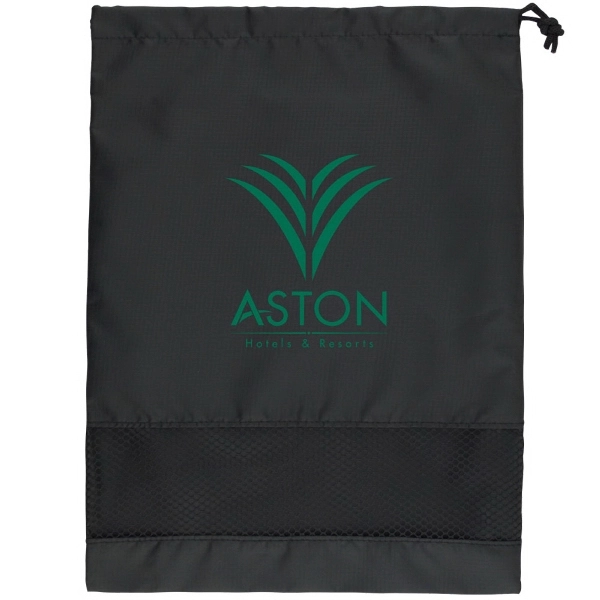 12" x 16" ripstop polyester shoe bag with mesh window; includes... from ASI 75731 PWS / Pacific Western Sales/Cater Line