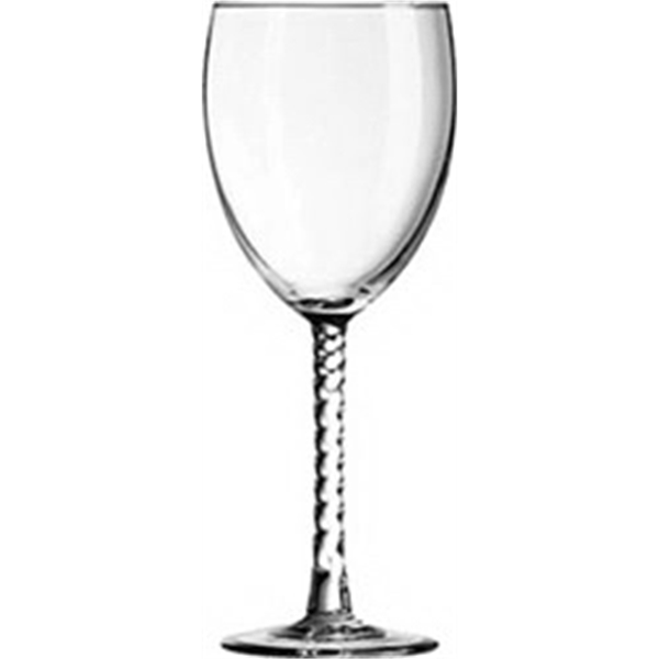 Clear 10.5oz Angelique wineglass with twisted stem, spot color.... from ASI 80093 Pyrographics / Pyrographics Line