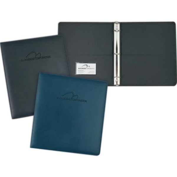 Stratton 1" ring binder made of vinyl with matching black stitching... from ASI 54040 Fey Promo / Fey Binders and Organization Solutions