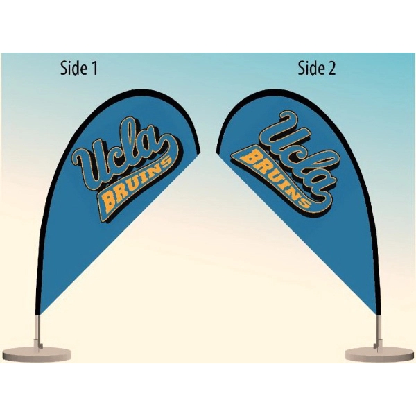 Desktop table flag with double sided graphics and mounted onto a... from ASI 30442 Above & Beyond Advertising Products / PromoAdLine