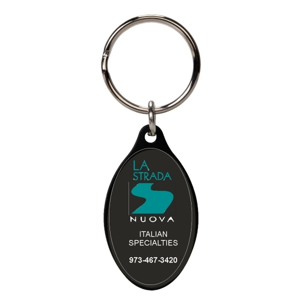 Elegant keychain will stylishly present your logo with a digital full-color... from ASI 40515 BILD Enterprises LLC