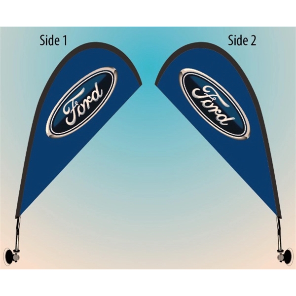 Teardrop shaped window flag with suction cup base and double sided... from ASI 30442 Above & Beyond Advertising Products / PromoAdLine