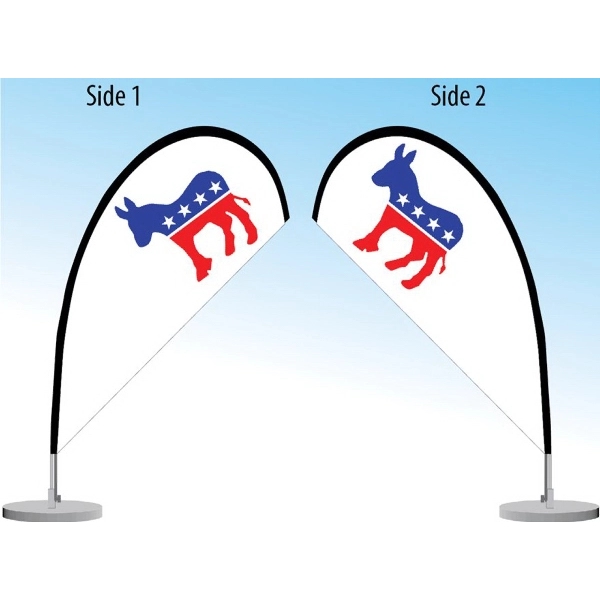 Desktop table flag with double sided graphics and mounted onto a... from ASI 30442 Above & Beyond Advertising Products / PromoAdLine