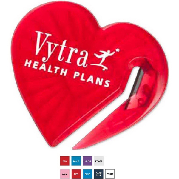 Heart letter slitter with protective steel blade.... from ASI 52840 Evans Manufacturing / Evans