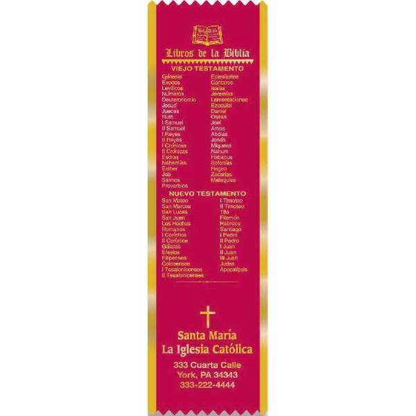 Stock ribbon bookmarks. Available with 16 religious stock graphic choices.... from ASI 84820 ZZ OLD/Drop - Sanders Mfg Company (Samco Line) / Samco