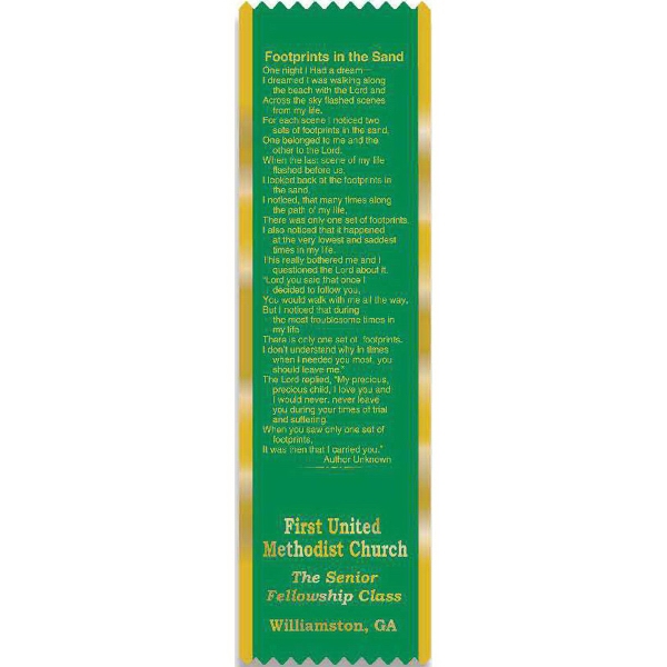 Stock ribbon bookmarks. Available with 16 religious stock graphic choices.... from ASI 84820 ZZ OLD/Drop - Sanders Mfg Company (Samco Line) / Samco