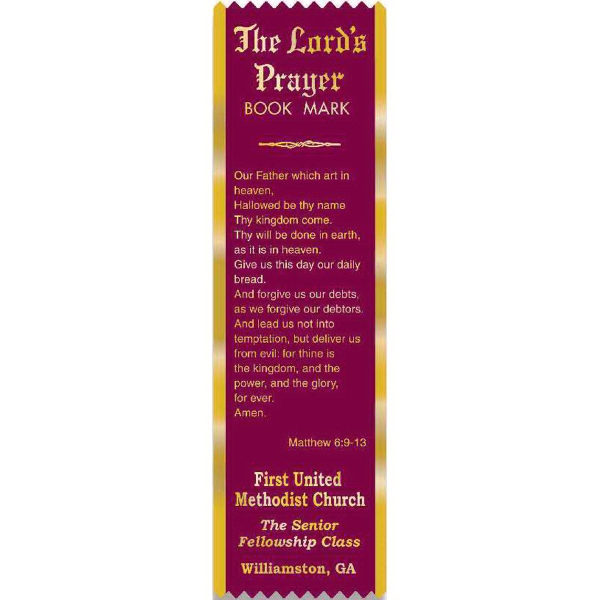 Stock ribbon bookmarks. Available with 16 religious stock graphic choices.... from ASI 84820 ZZ OLD/Drop - Sanders Mfg Company (Samco Line) / Samco