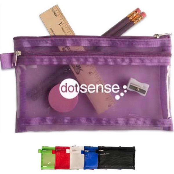 Two zippered pocket school kit has two pencils, one round eraser,... from ASI 52840 Evans Manufacturing