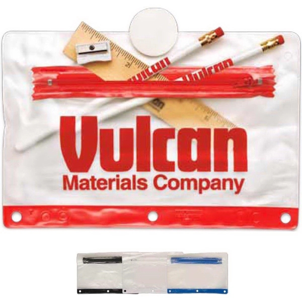 Deluxe school kit with pouch, ruler, pencils, eraser and pencil sharpener.... from ASI 52840 Evans Manufacturing