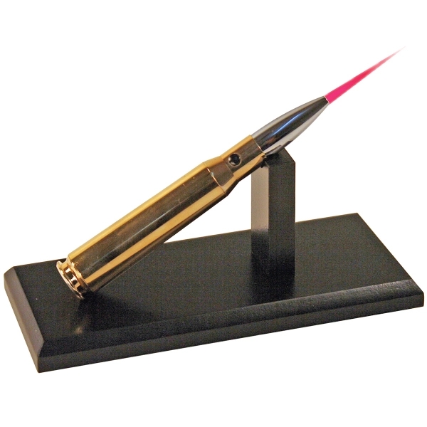 50 Caliber BMG Style Laser Pointer with a Beautiful Wooden Stand... from ASI 34375 Alpec Team / Alpec®