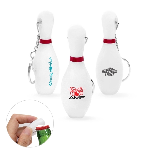 Miniature Plastic Bowling Pin Bottle Opener Keychain... from ASI 31517 Admart Products / Admart Line