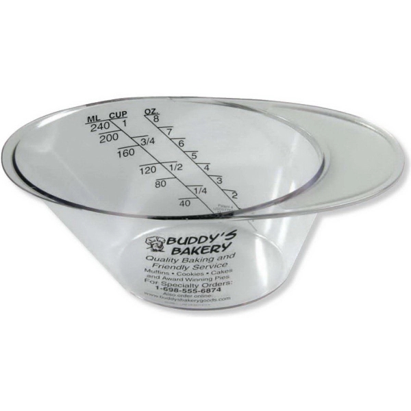 3"H x 6.37"W x 2.5"D one-cup measuring cup with English and... from ASI 54040 Fey Promo / Mi Line by Fey