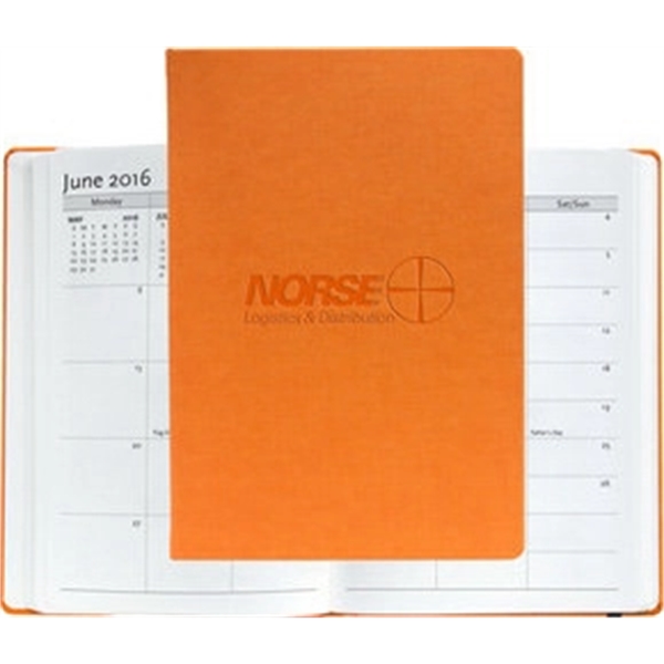 7" x 10" textured casebound journal with a deboss imprint, 12-month... from ASI 91340 Journalbooks/Timeplanner Calendars