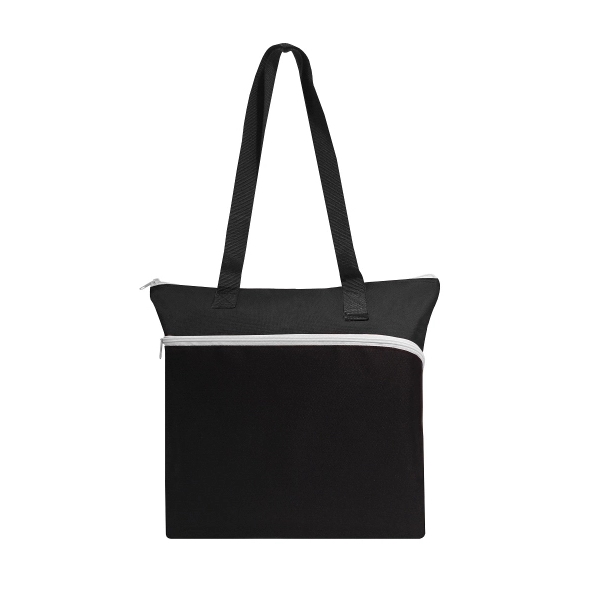 16.5" x 14" x 3" polyester zippered tote bag with 29"... from ASI 37980 Bagworld