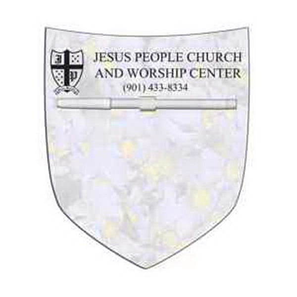 Shield/shovel shaped dry erase memo board with marker.... from ASI 67620 Lion Circle Corp / Lion/Circle
