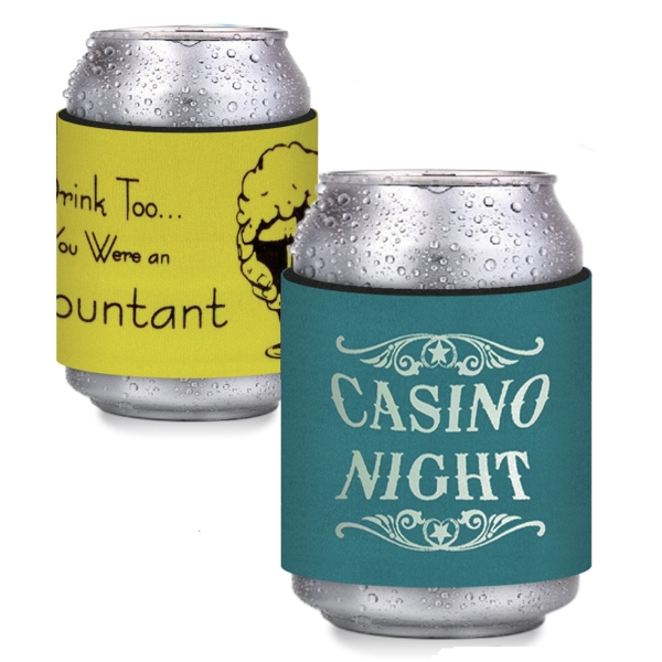 Slap around beverage insulator. Fits cans, bottles glasses and even wraps... from ASI 80345 ZZ OLD - Cooler Graphics Mfg LLC / Cooler Graphics