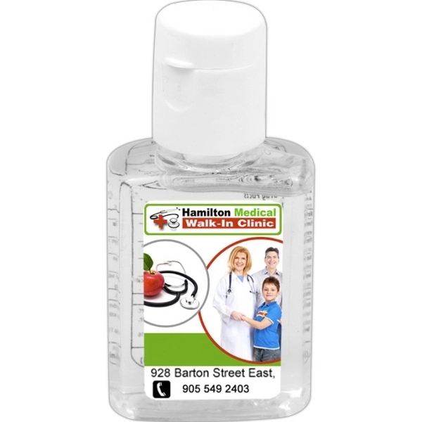 Bottle filled with 1.0 oz. of citrus scented antibacterial hand sanitizer... from ASI 62660 Innovation Line