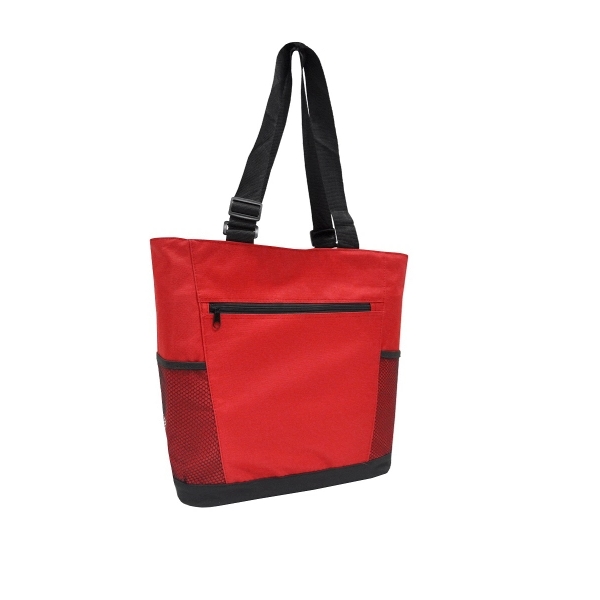 18" x 15" x 5.5" polyester tote bag with zipper closure,... from ASI 37980 Bagworld