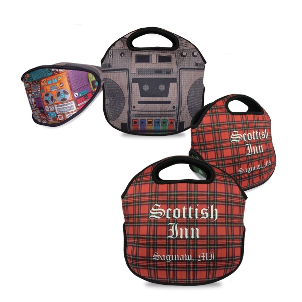 Neoprene Insulated Lunch Tote with trim MADE IN USA... from ASI 80345 ZZ OLD - Cooler Graphics Mfg LLC / Cooler Graphics