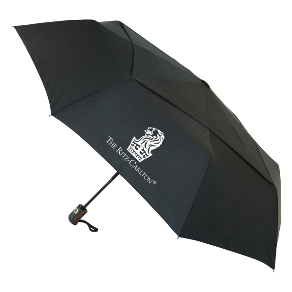 Deluxe black metal frame constructed umbrella with 46" arc and auto-close... from ASI 89955 StrombergBrand / Stromberg Brand