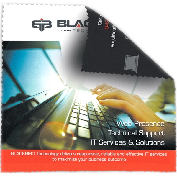 Microfiber cleaning cloths with full color imprinting.... from ASI 62660 Innovation Line