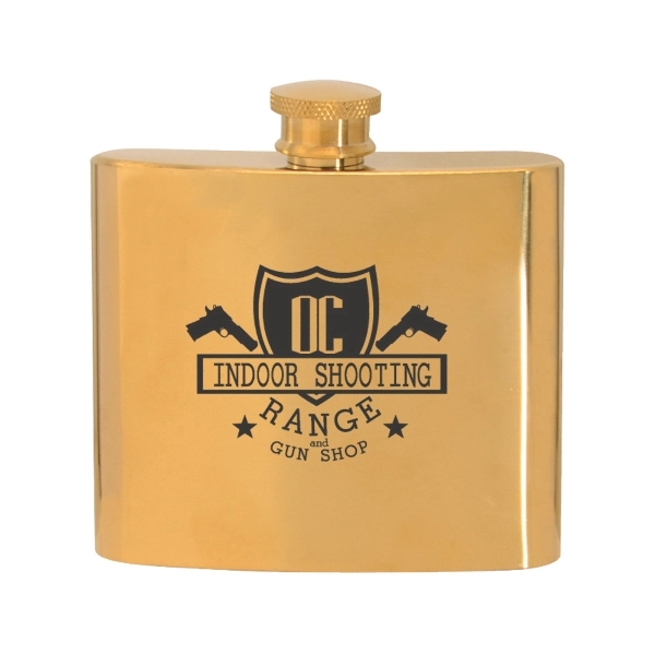 5 oz. gold-plated stainless steel hip flask.... from ASI 57655 STOPNGO Line