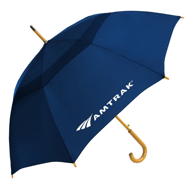 Customizable umbrella with push-button automatic opening and 48" vented arc and... from ASI 89955 StrombergBrand / Stromberg Brand Stromberg