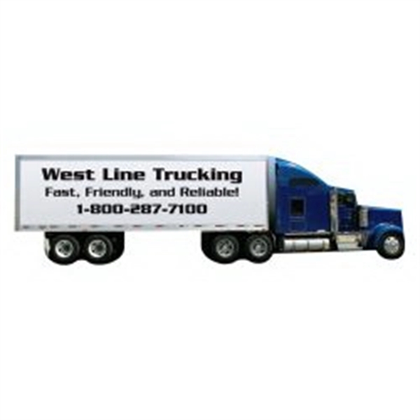 4 15/32" x 1 5/32" tractor trailer shaped magnet with four... from ASI 68507 The Magnet Group / Magnet LLC™