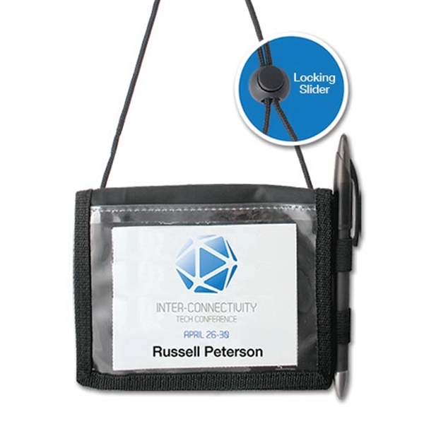 These stylish nylon multi-pocket folding credential wallets feature  a 34"... from ASI 79898 Promovision / PROMOVISION