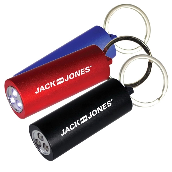 Aluminum flashlight equipped with three white LED lights and a key... from ASI 57956 Graphco line