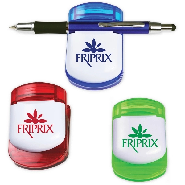 Translucent magnet clips with pen holder.... from ASI 57956 Graphco line