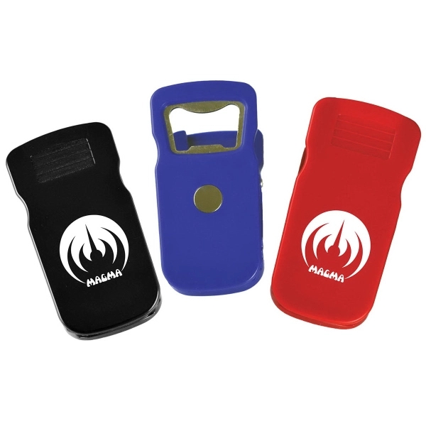Translucent magnetic clip with bottle opener.... from ASI 57956 Graphco line
