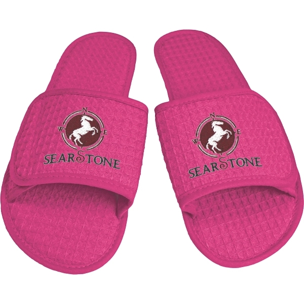 Waffle weave open toe slippers with hook and loop closure.... from ASI 90913 Terry Town