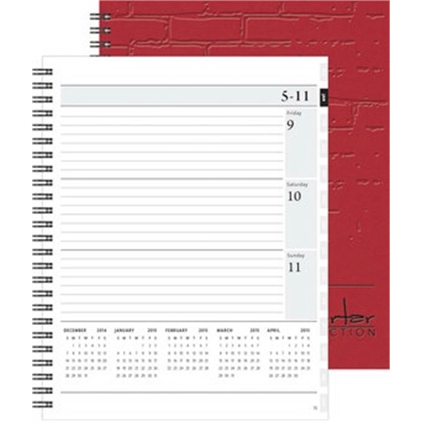 A 7" x 8.75" wire-bound weekly planner with foil or deboss... from ASI 91340 Journalbooks/Timeplanner Calendars